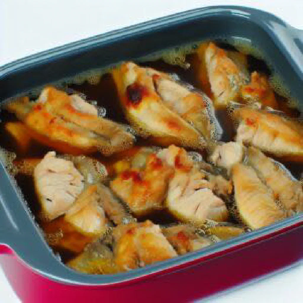 Baked Namibian fish fillets with lemon slices and fresh herbs