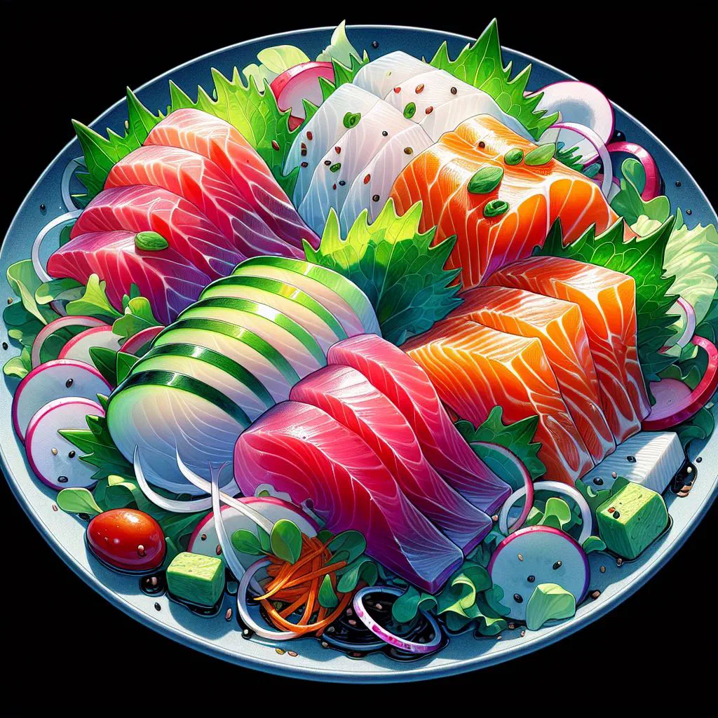 Raw fish salad with avocado, red onion and lime in a small bowl