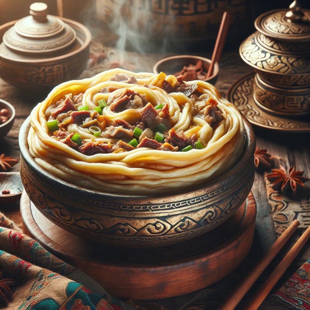 Bowl of Shyakpa, a Nepalese meat and vegetable soup