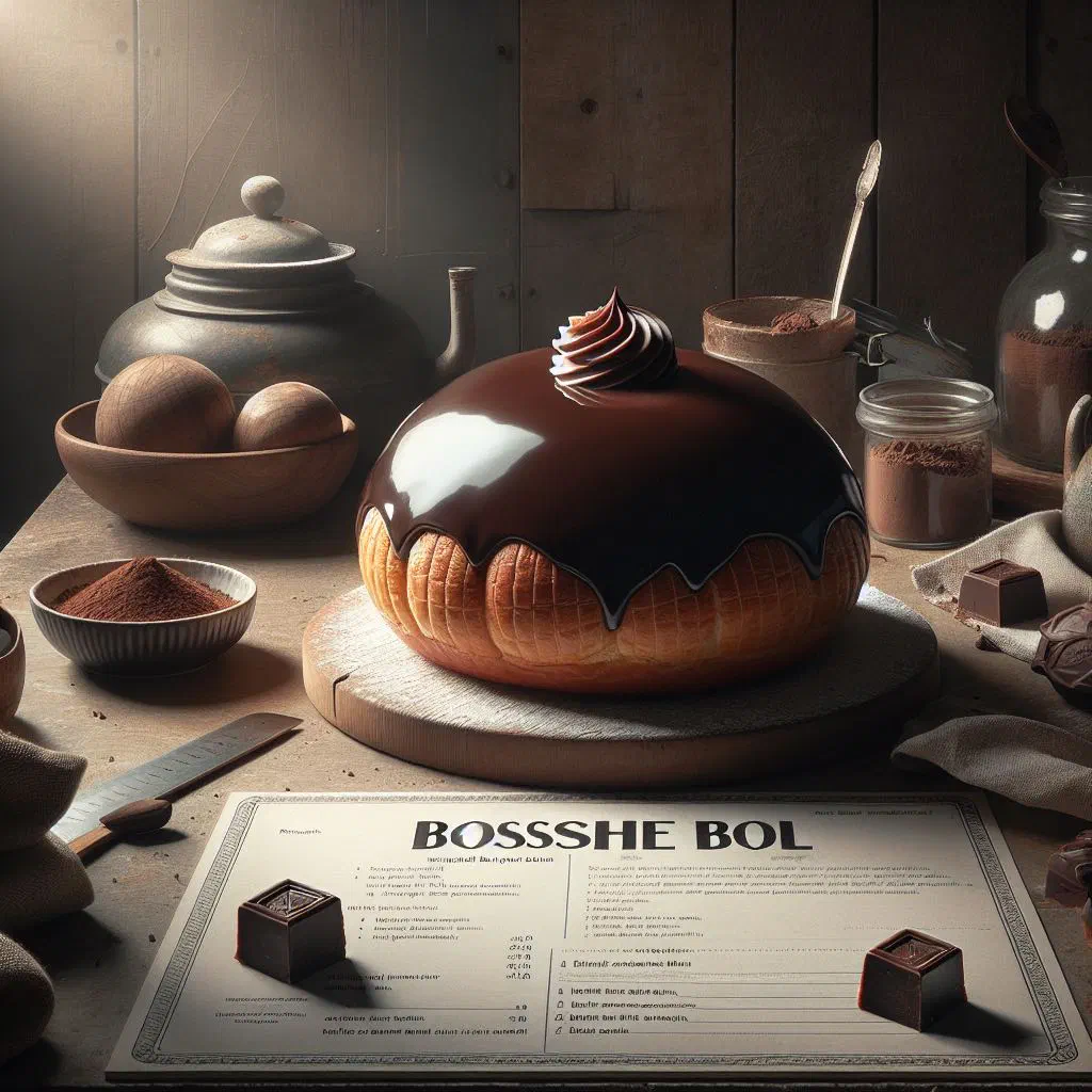 Bossche bol, a cream-filled choux bun coated in dark chocolate