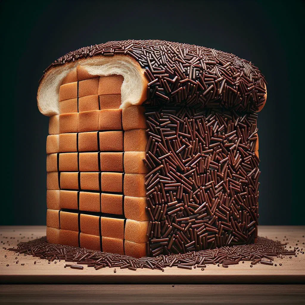 Slice of buttered bread topped with colourful Dutch chocolate sprinkles
