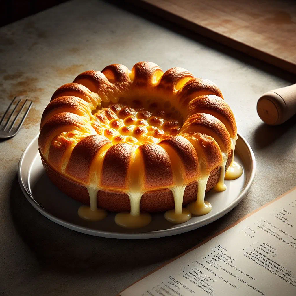 Golden, crispy deep-fried Dutch cheese soufflé with melting cheese filling