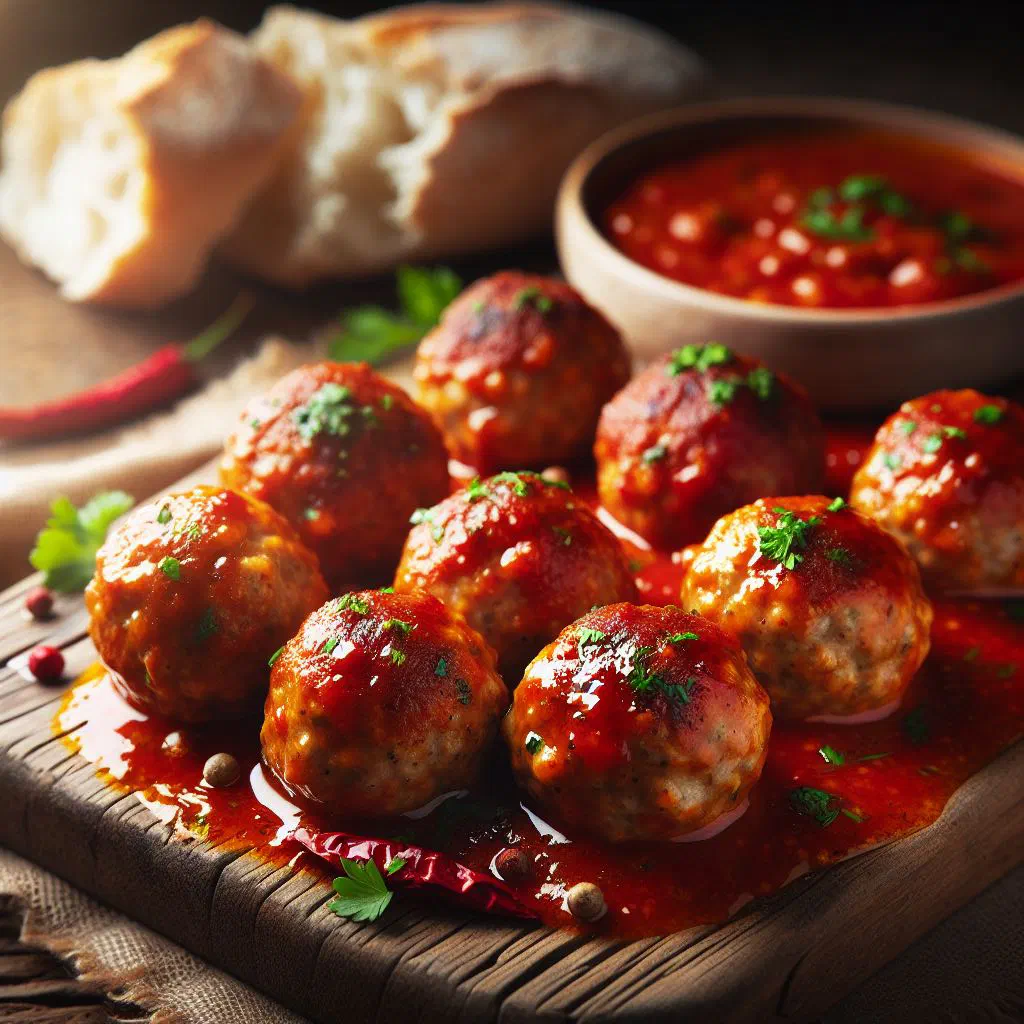 Golden-fried Dutch spiced meatballs garnished with fresh parsley