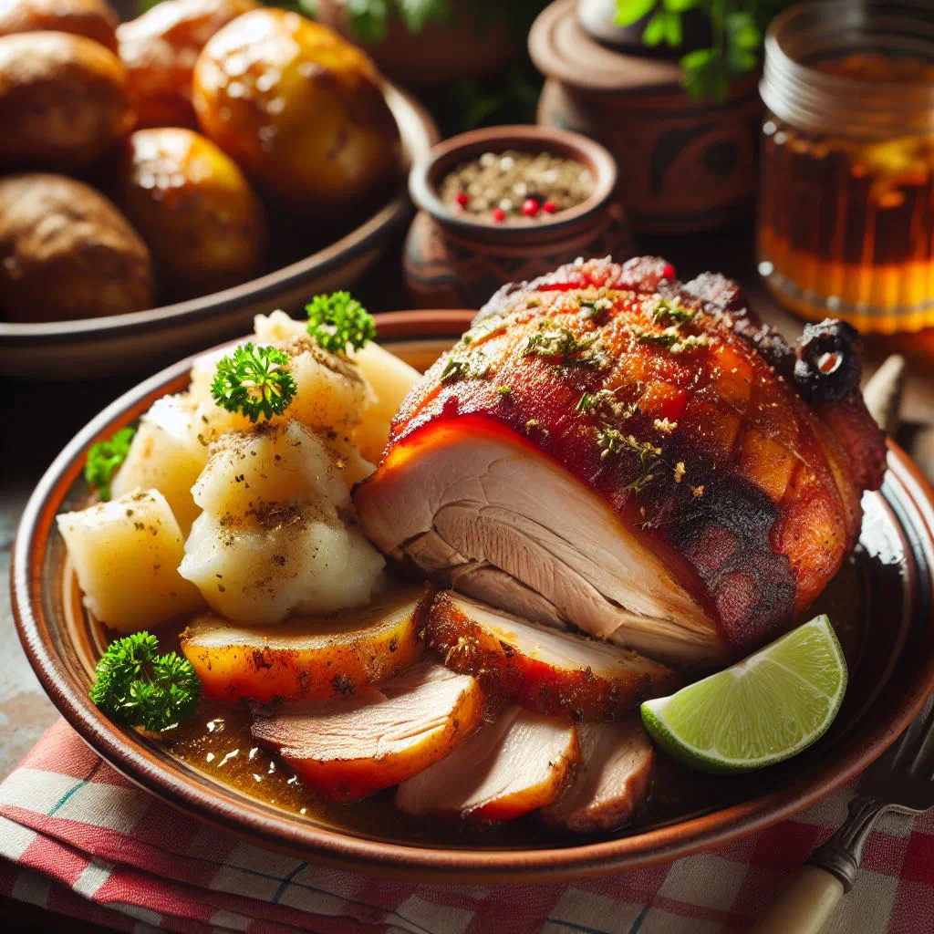 Tender pork pieces served with golden yuca and fresh coriander