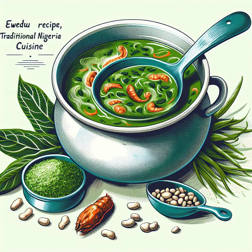 Bowl of smooth green ewedu soup served with a starchy side