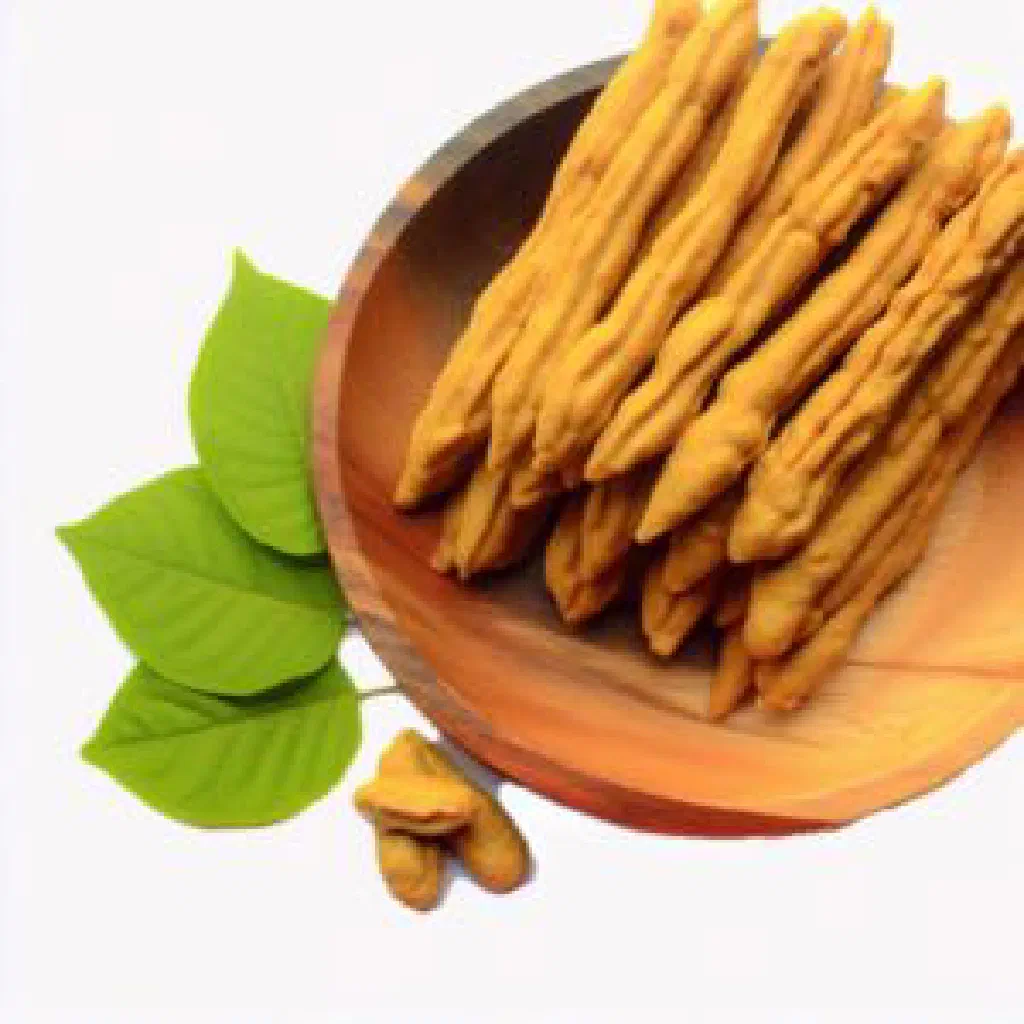 Crunchy Nigerian kuli kuli peanut sticks on a wooden board