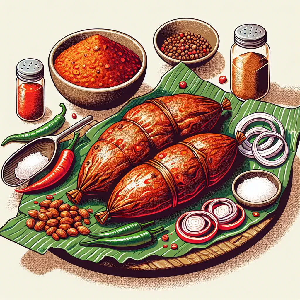Steamed okpa cake unwrapped from banana leaves on a plate