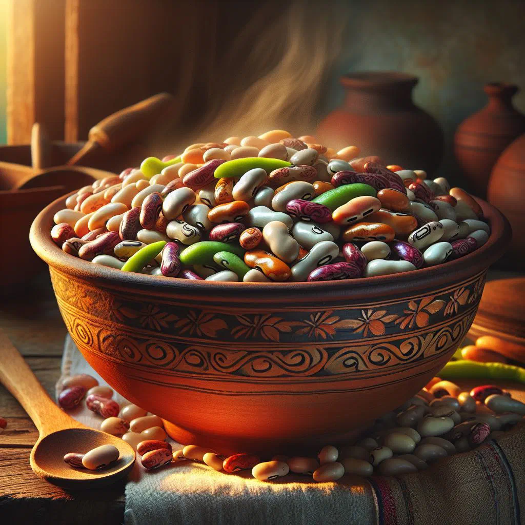 A bowl of steamed black-eyed beans with onion and herbs