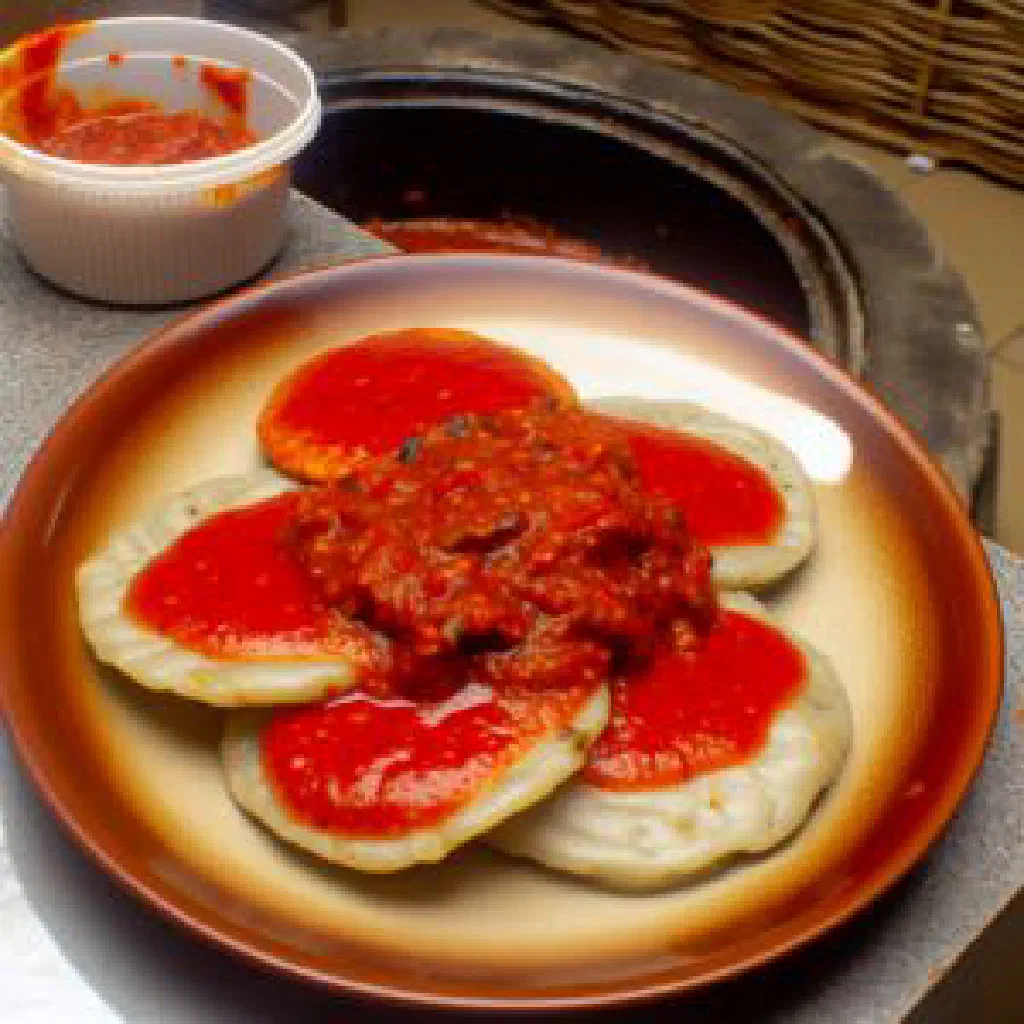 Golden fried Waina rice cakes served warm on a plate