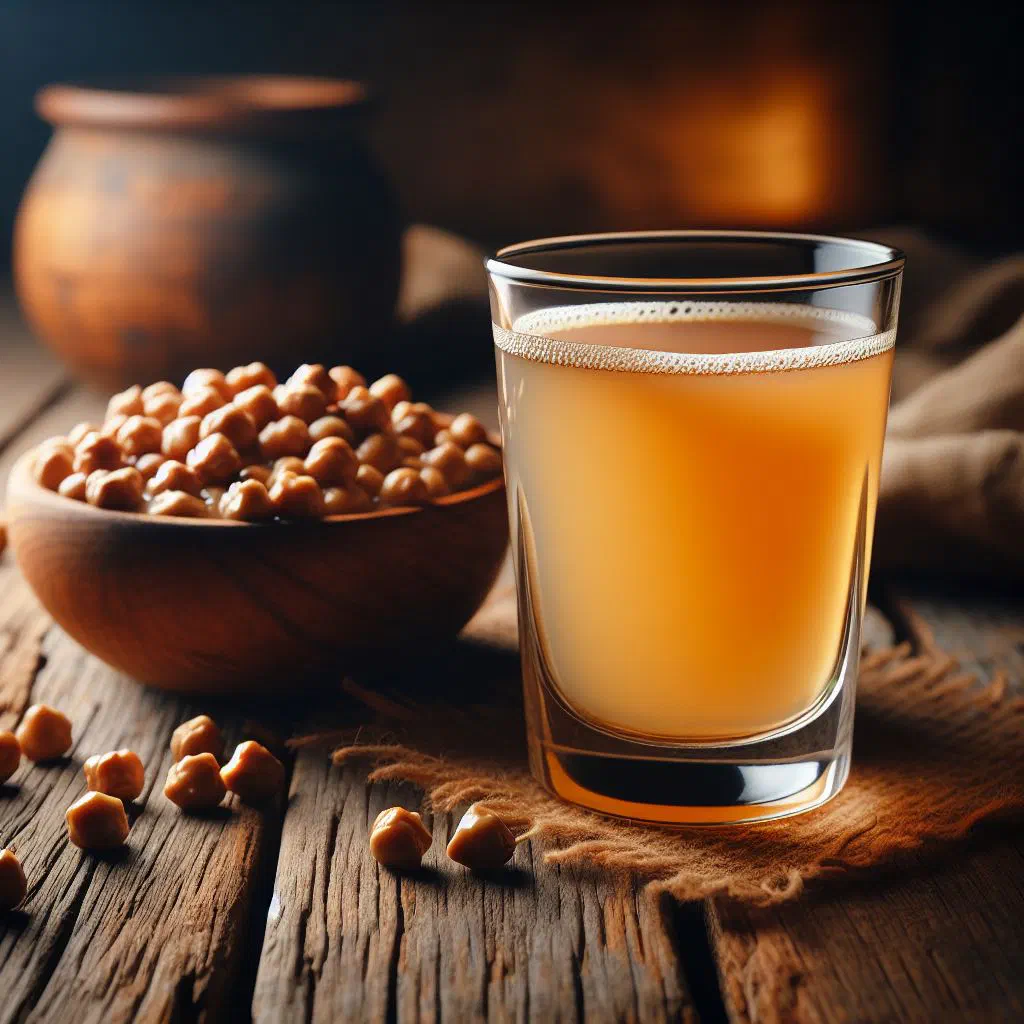 A glass of thick, creamy boza served chilled with a sprinkle of cinnamon