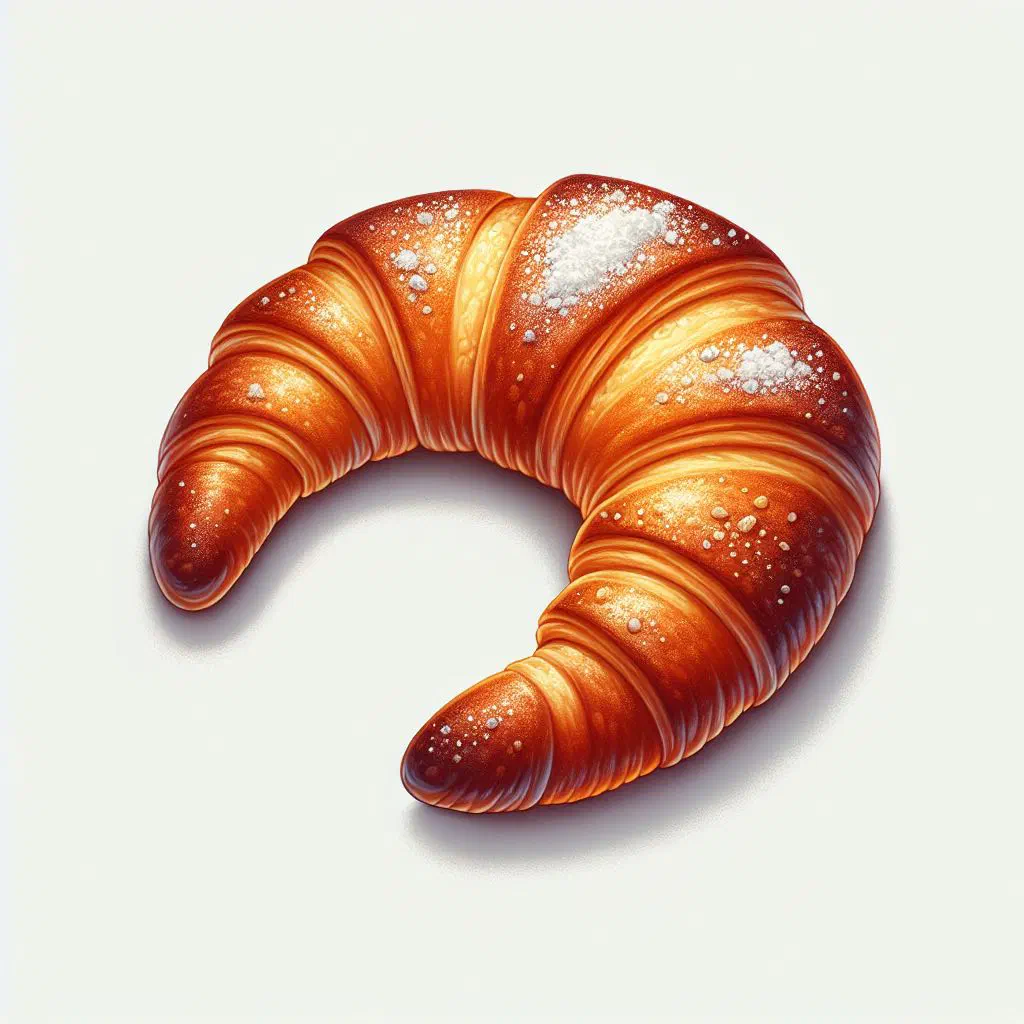 Golden crescent-shaped kifli pastries arranged on a plate