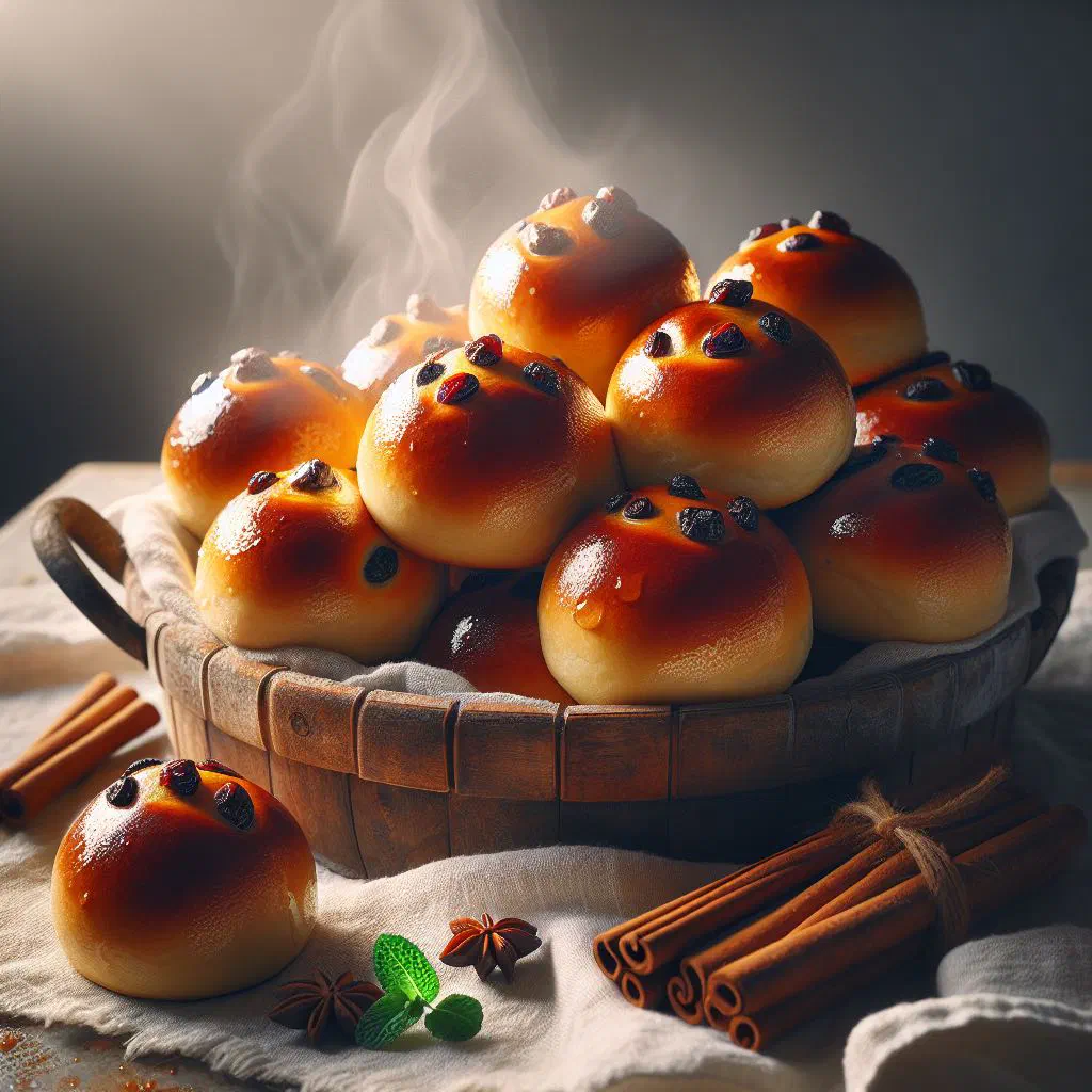 Golden Norwegian boller buns cooling on a wire rack