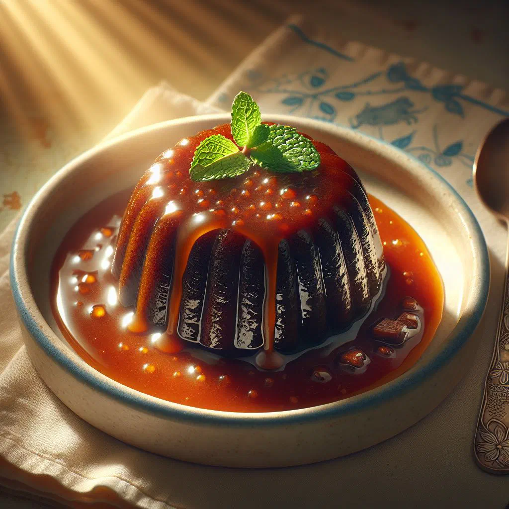 Creamy date pudding served in a glass topped with nuts