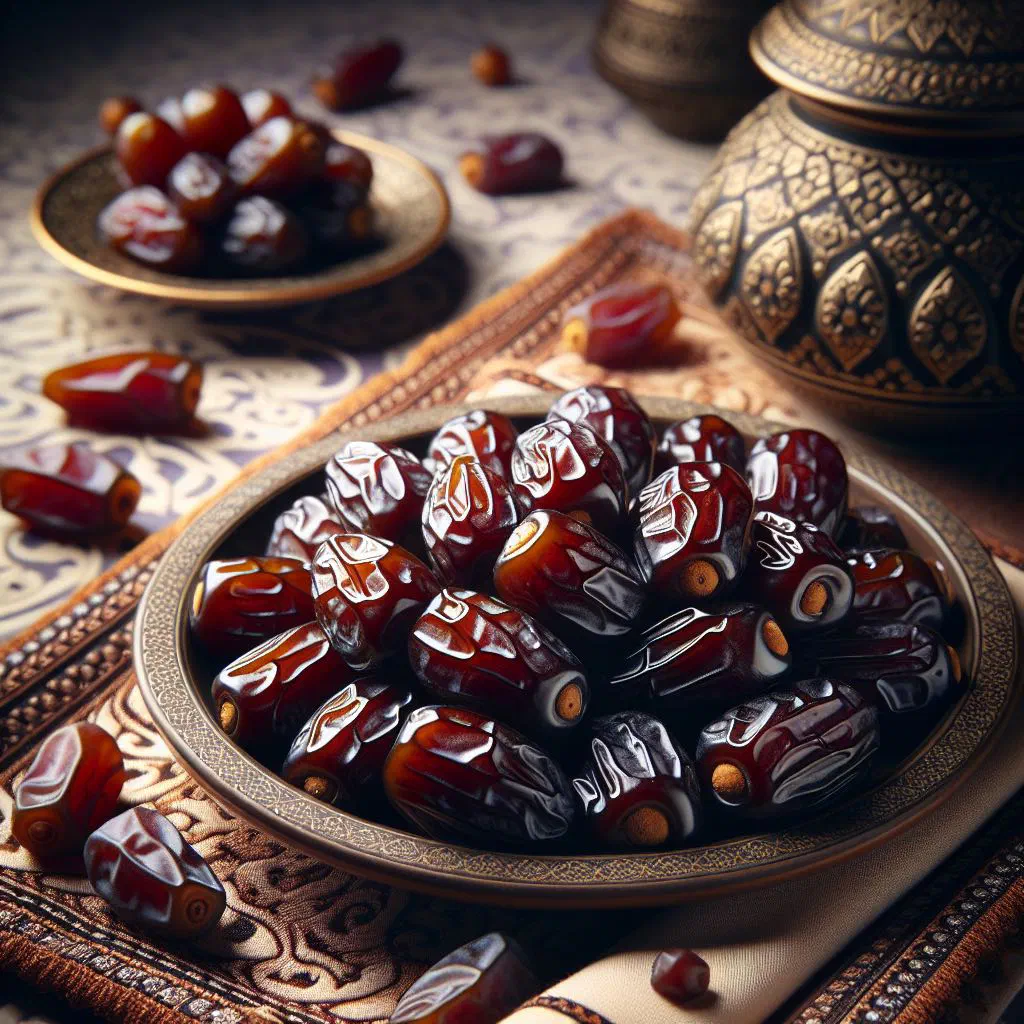 Omani date balls rolled in desiccated coconut on a plate