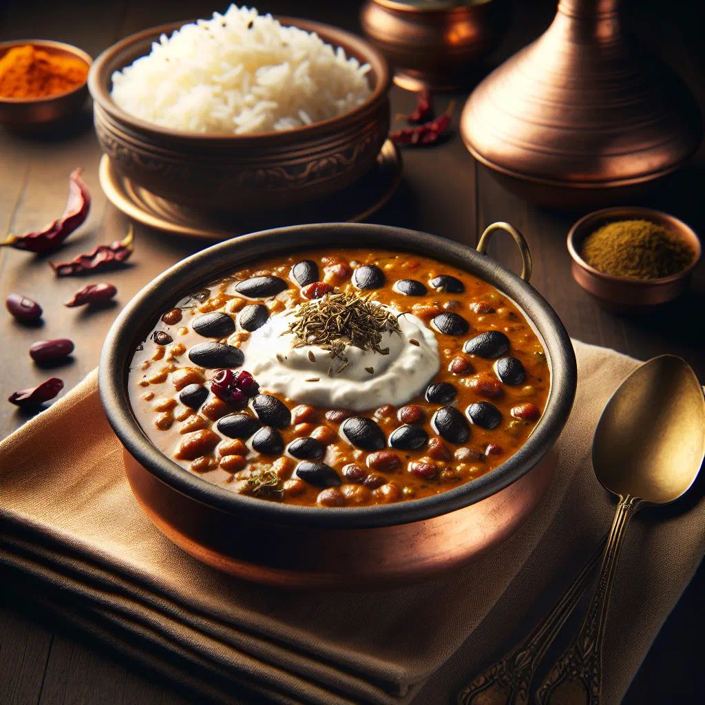 Creamy daal makhni garnished with fresh coriander
