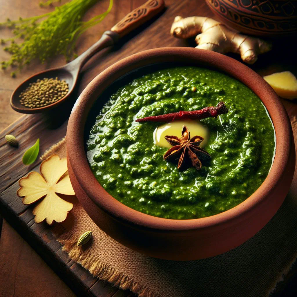 Creamy Pakistani saag garnished with fresh coriander