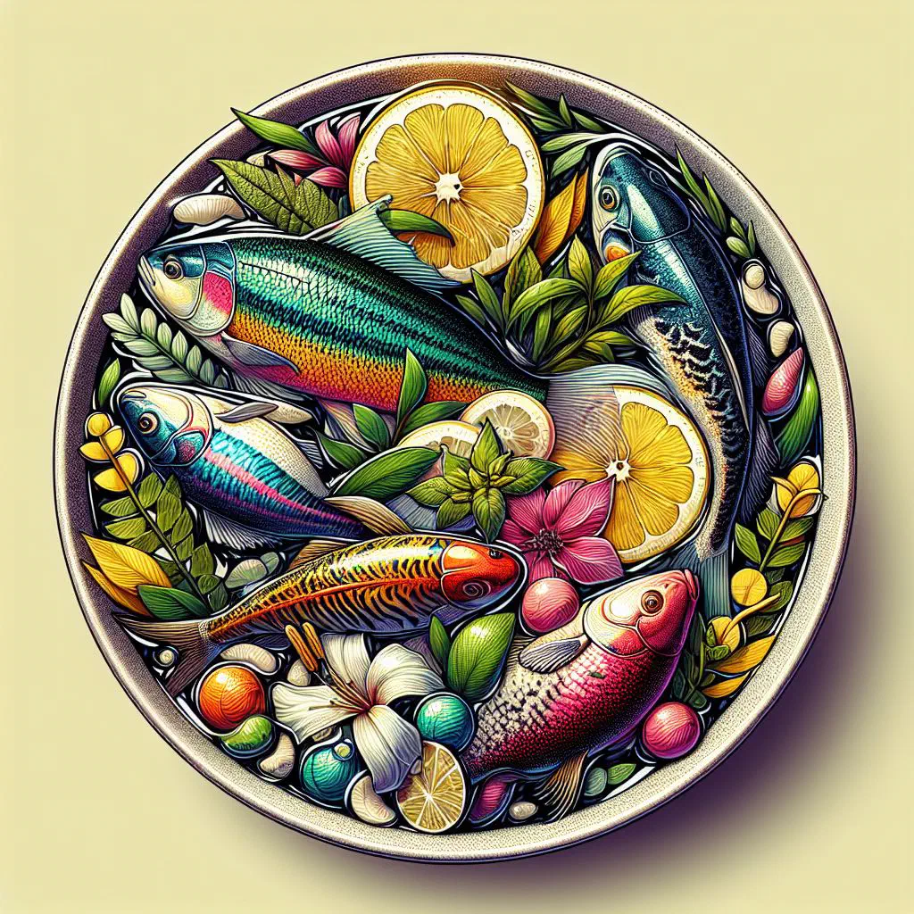 Palauan fish soup with vegetables and fresh herbs in a bowl