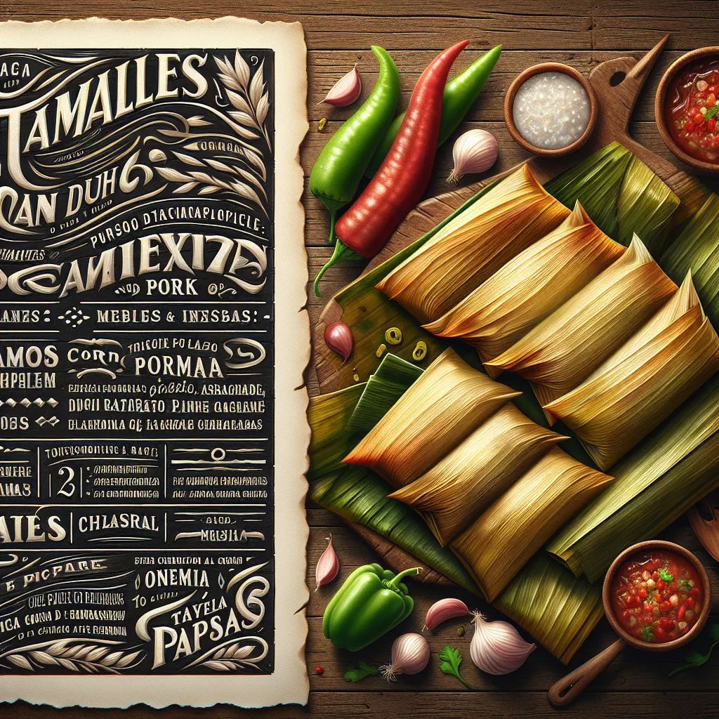 Steamed Panamanian tamales wrapped in corn husks on a plate