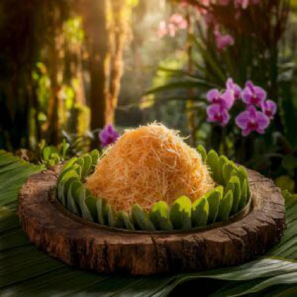 Tender tulip greens simmered in creamy coconut milk, served in a bowl