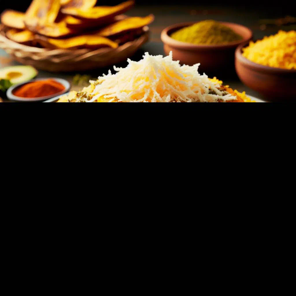 Baked Paraguayan arroz kesú with melted golden cheese and fresh parsley