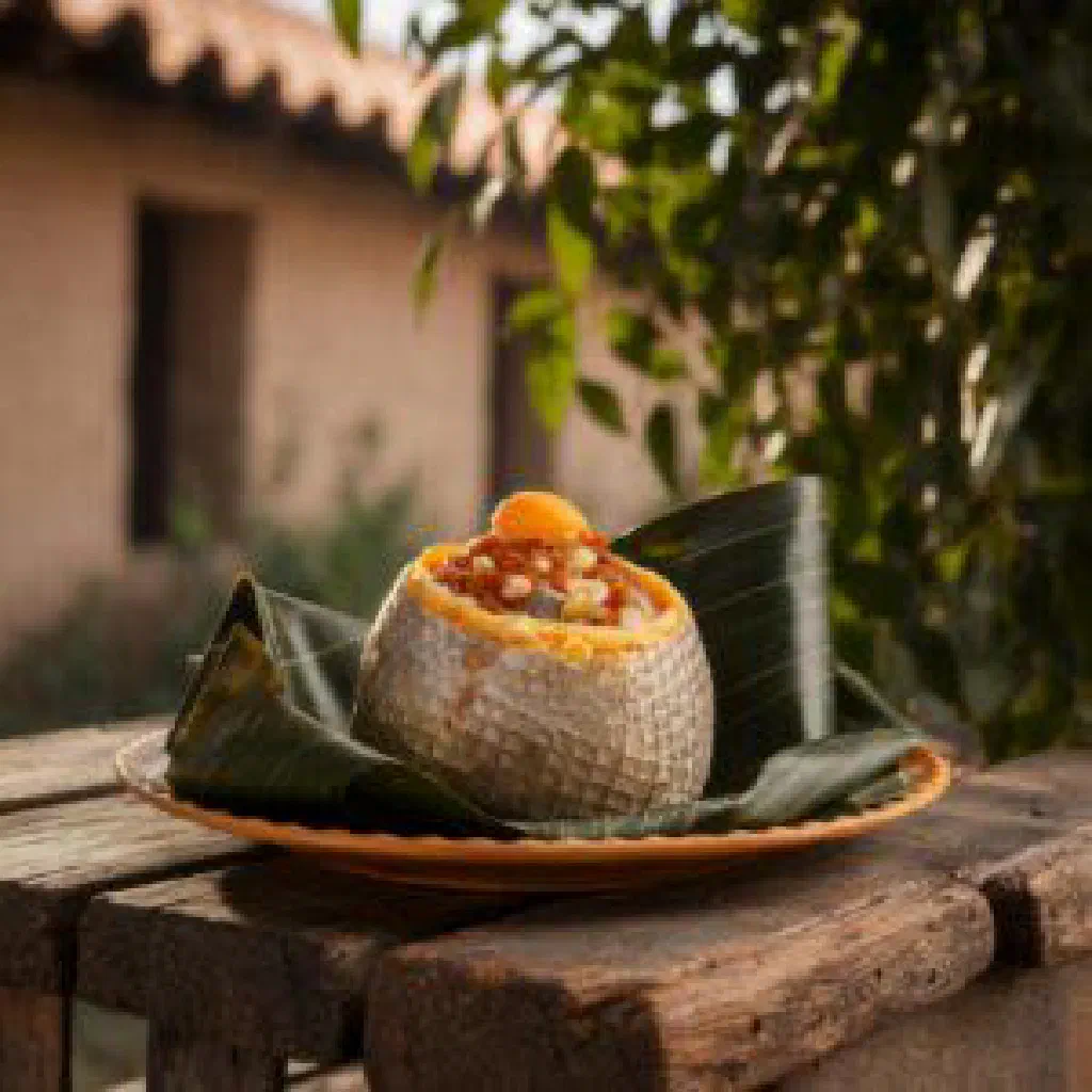 Golden baked Caburé made with cornmeal, chicken and cheese
