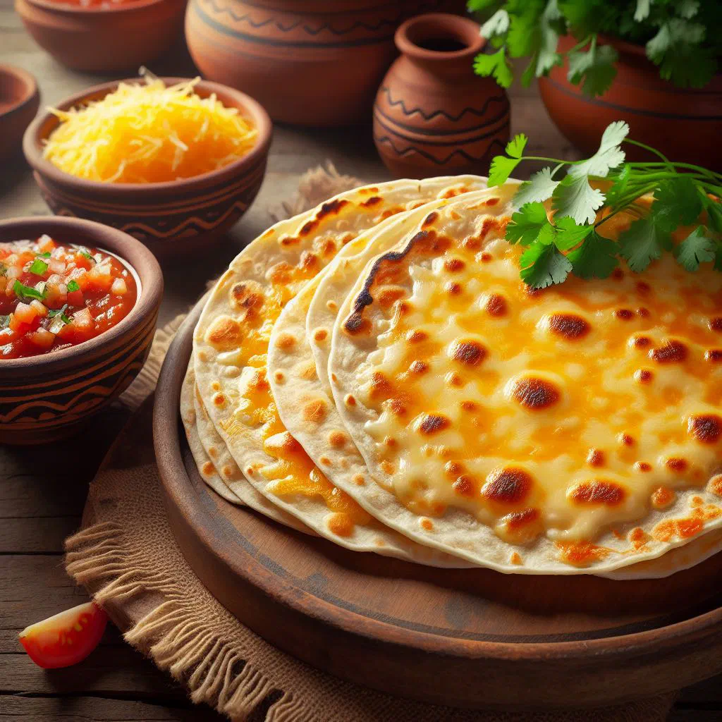 Golden pan-fried Paraguayan cheese tortillas on a plate