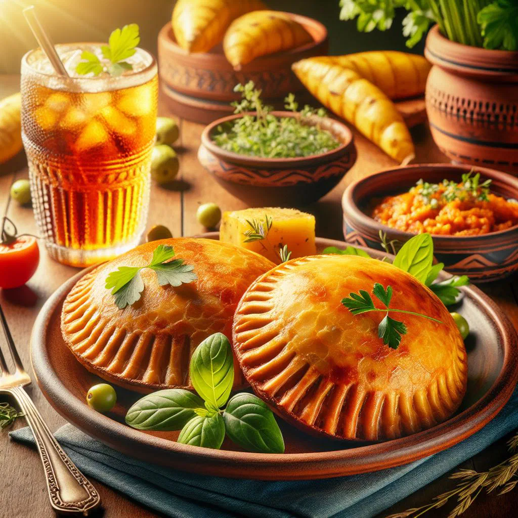Golden fried pastel mandioca fritters on a plate