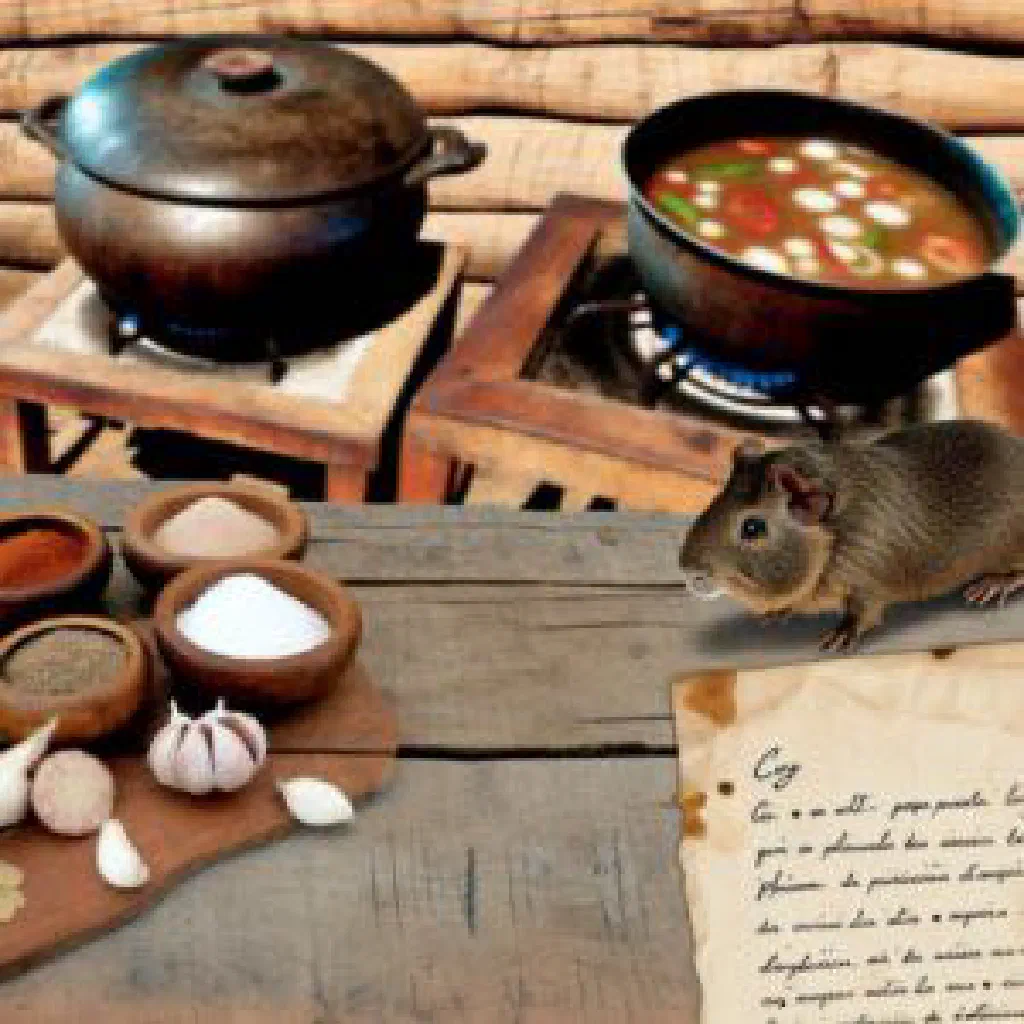 Roasted cuy with crisp golden skin served with lime and fresh herbs