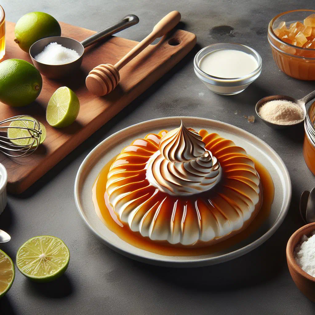 Suspiro a la Limeña served in a small glass with dulce de leche and piped meringue