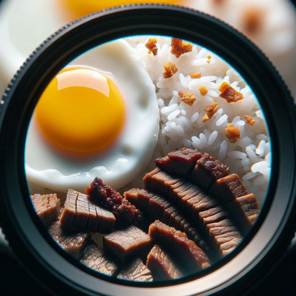 Tapsilog with marinated beef tapa, garlic fried rice and a sunny-side-up egg