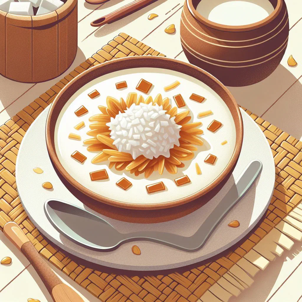 Creamy Tibok-Tibok rice pudding squares topped with toasted coconut