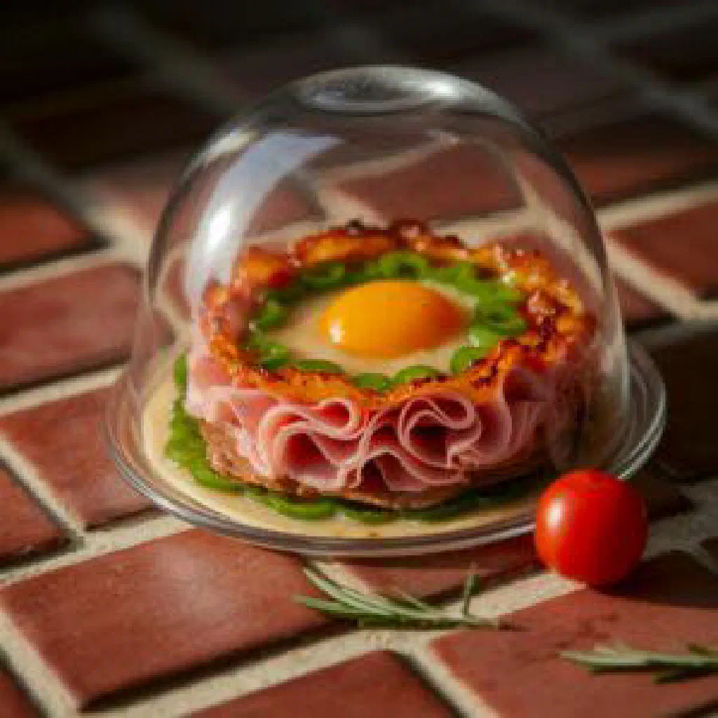 Pica-pau de carne with diced meat, onion rings and crusty bread
