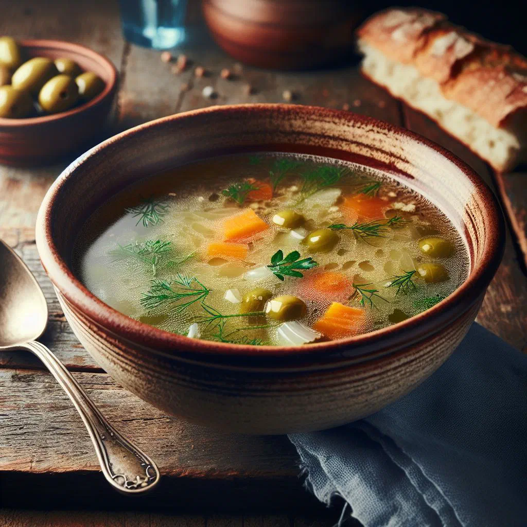 A bowl of Sopa da Avó, a hearty Portuguese vegetable and bean soup garnished with parsley