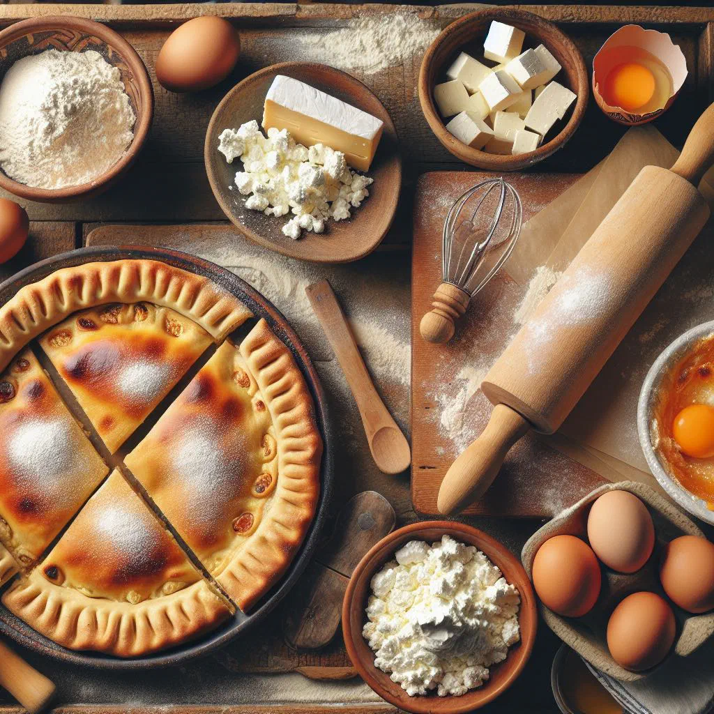 Golden pan-fried Romanian cheese pastries filled with soft cheese and herbs