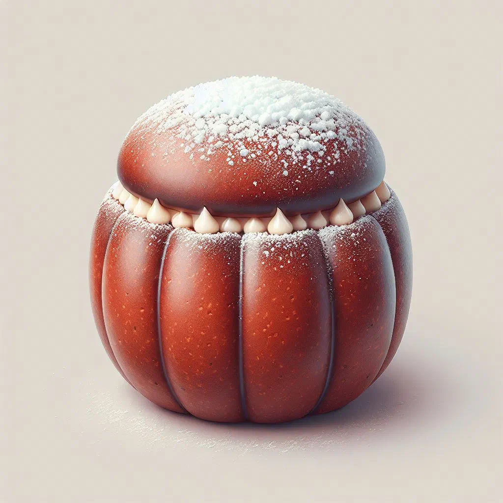 Chocolate kartoshka cakes dusted with cocoa on a plate