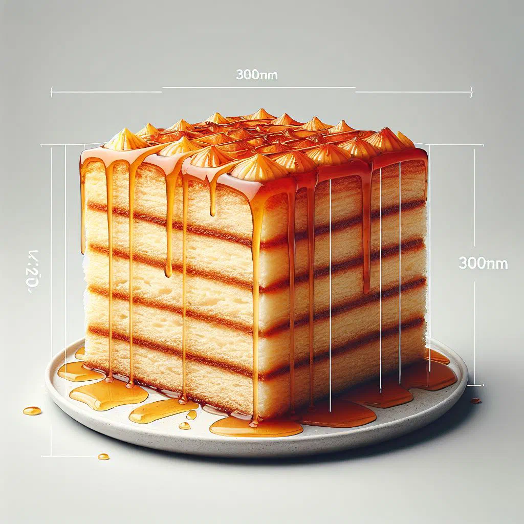 Sliced Russian medovik honey layer cake with creamy filling