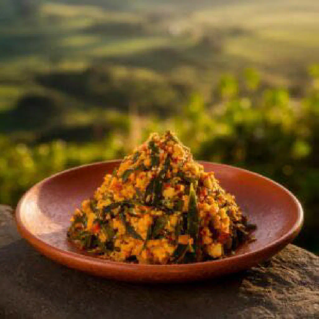 Crispy golden fried isambaza fish served with a wedge of lemon