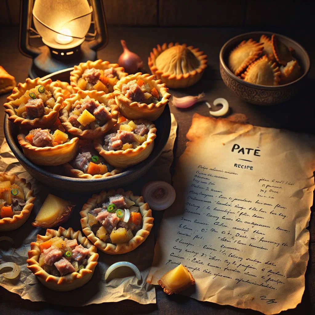 Samoan pate with marinated meat garnished with fresh herbs