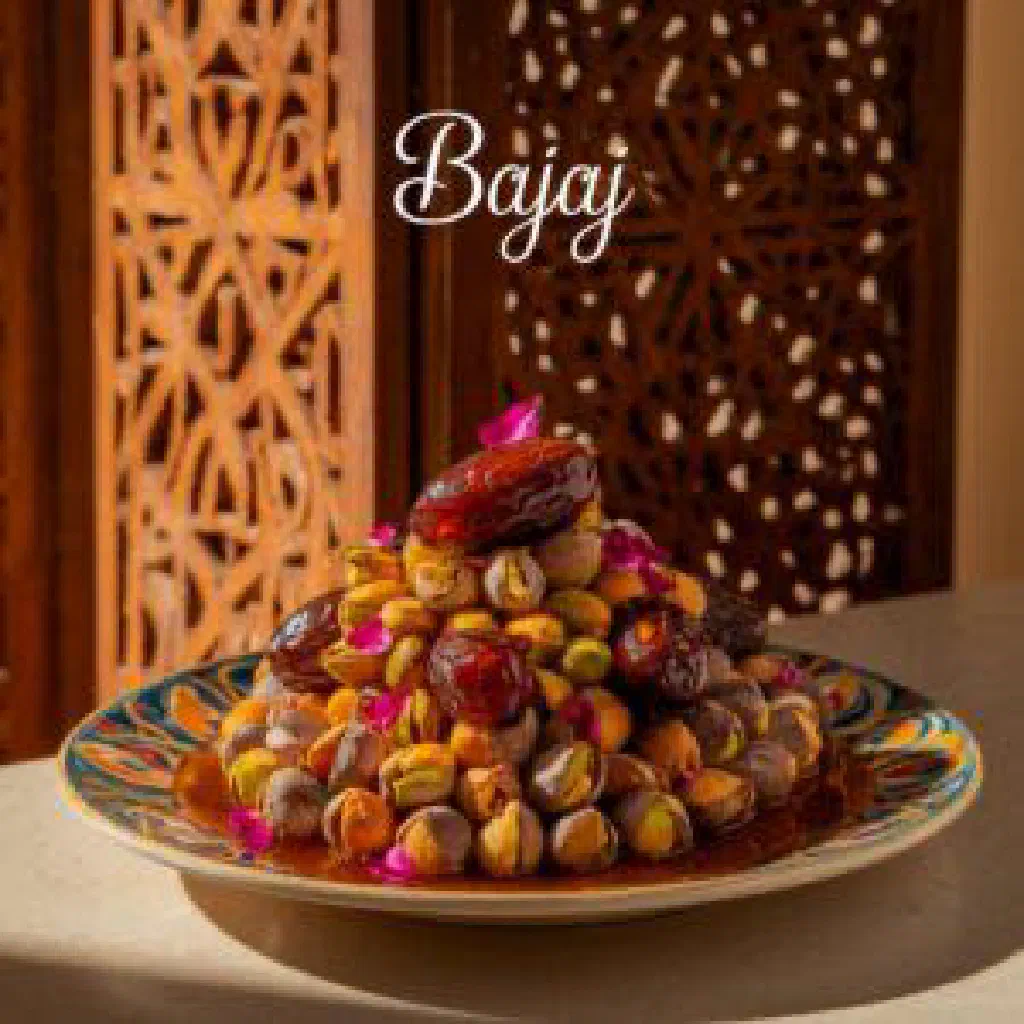 Slow-cooked Saudi bajaj with tender spiced meat in a shallow bowl