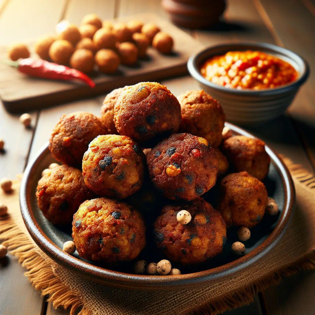 Golden, crispy fried akara fritters served on a plate