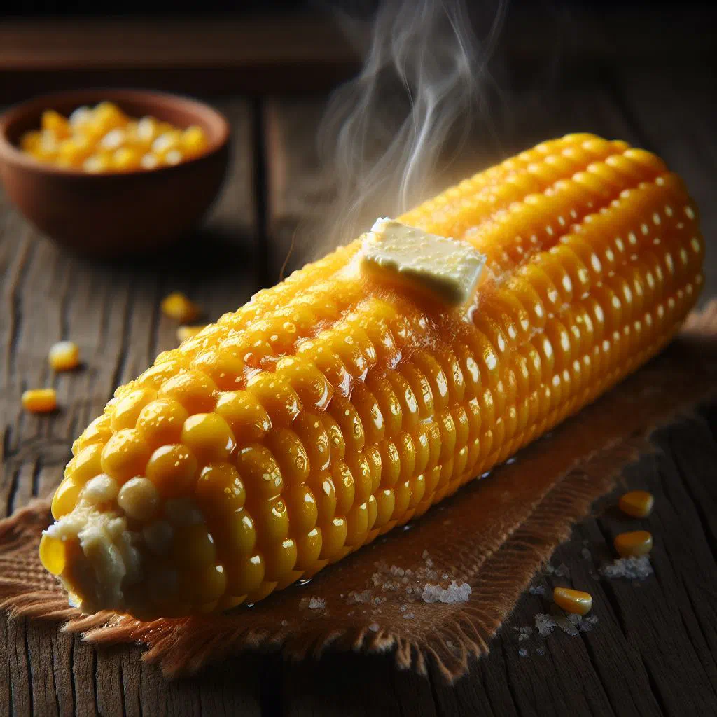 Boiled Serbian corn dish garnished with fresh herbs