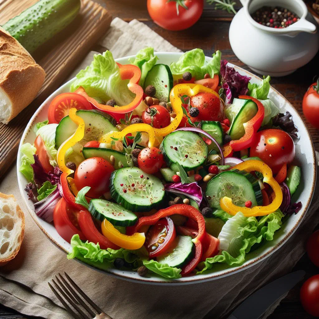 Chouchoute salad with diced chayote, peppers and pineapple in a bowl