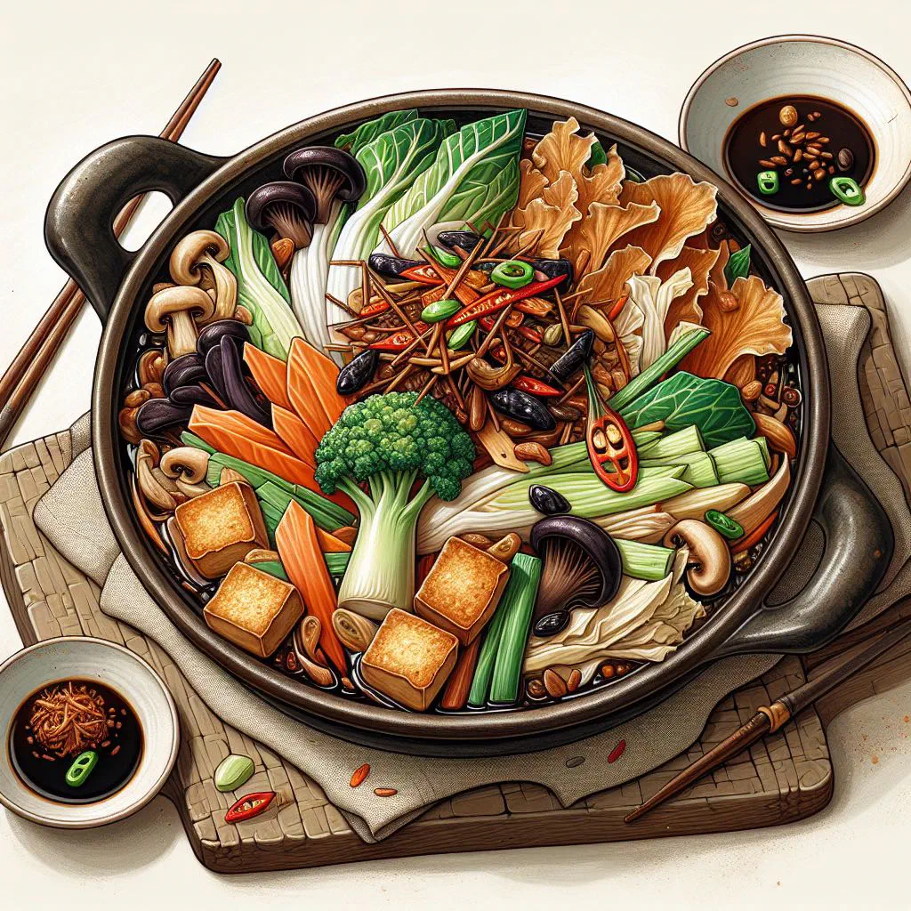 Nonya chap chye braised mixed vegetables with glass noodles in a savoury sauce