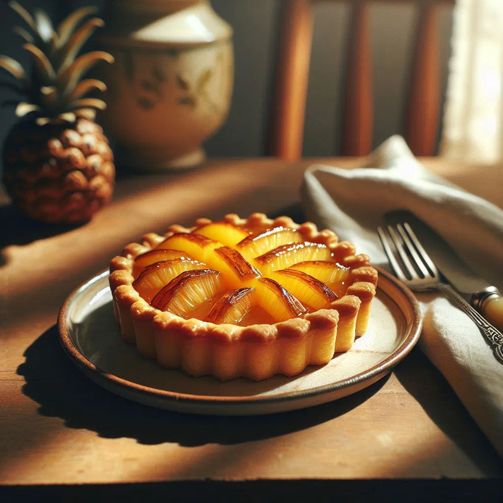 Golden pineapple tarts with buttery pastry and glossy pineapple jam filling