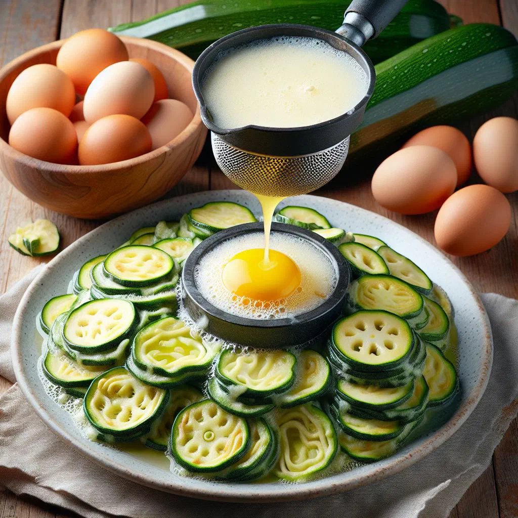 Golden courgette fritters garnished with fresh herbs on a plate
