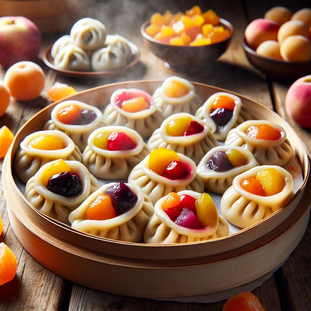 Slovak fruit dumplings dusted with cinnamon sugar on a plate