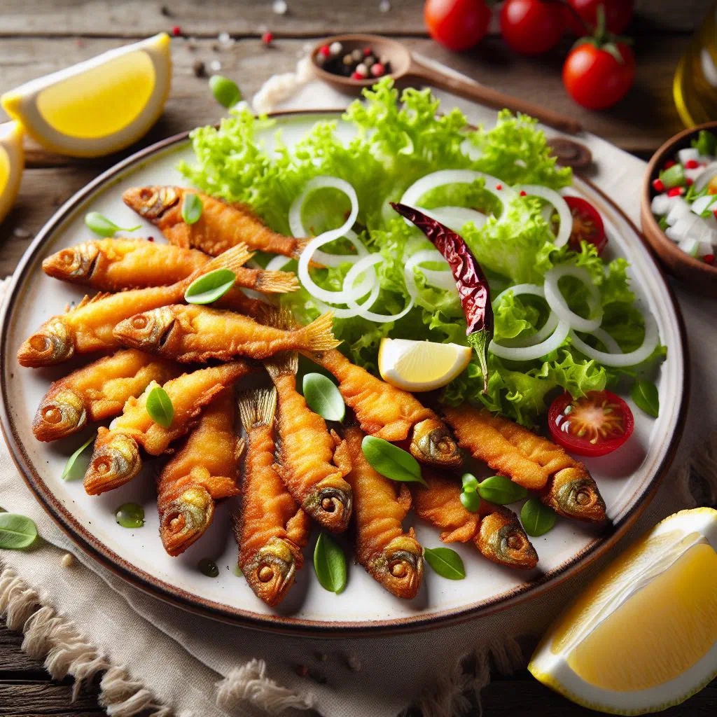 Whole baked fish garnished with fresh herbs and lemon slices