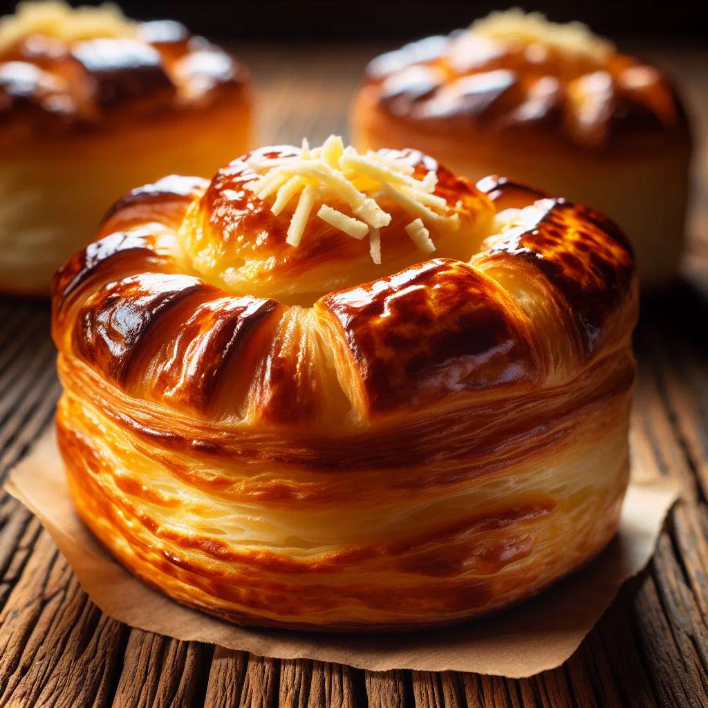 Golden-baked Slovak crackling biscuits stacked on a wooden board