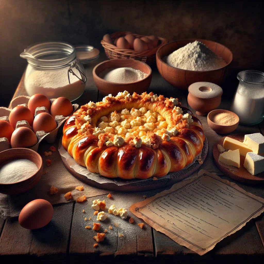 Slice of Slovak Tvarohový Koláč quark cake on a plate