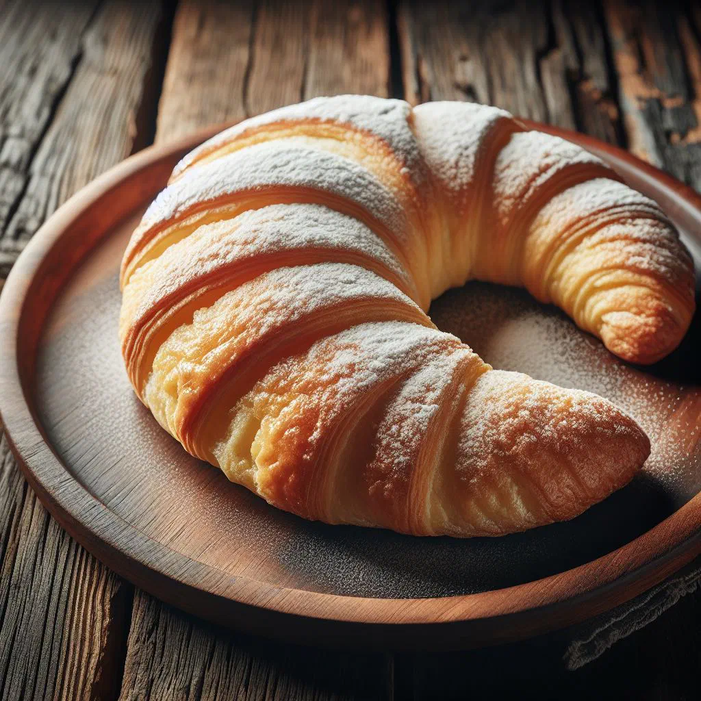Crescent-shaped vanilla biscuits dusted with icing sugar